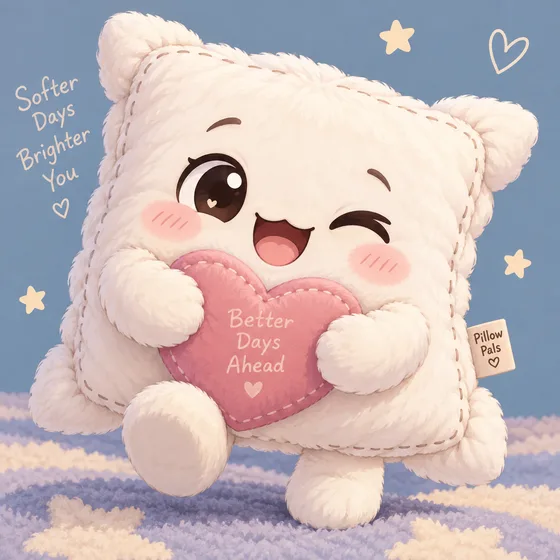 The fluffy pillow mascot
